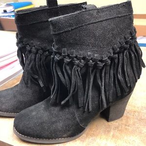 Sbicca Vintage Collection Black Fringe Boots